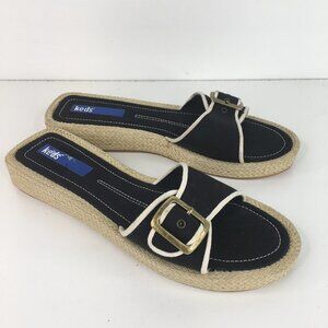 Keds Black Slip on Espadrille Sandals Size 7